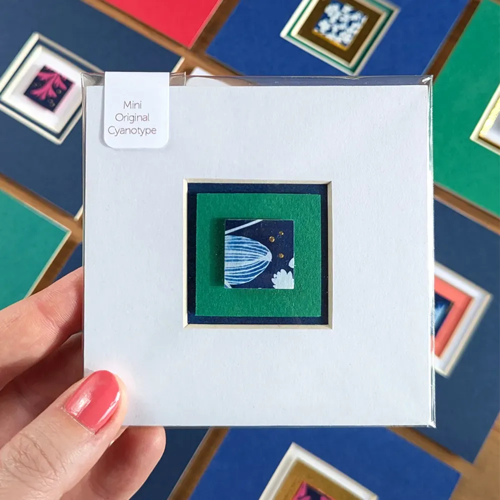Small framed cyanotype artwork